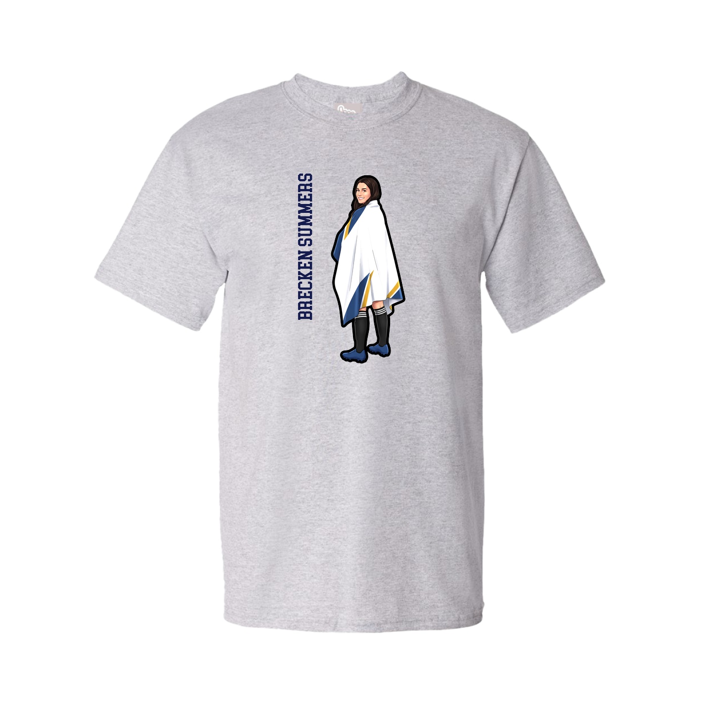 Tee — Name Vertical in Grey