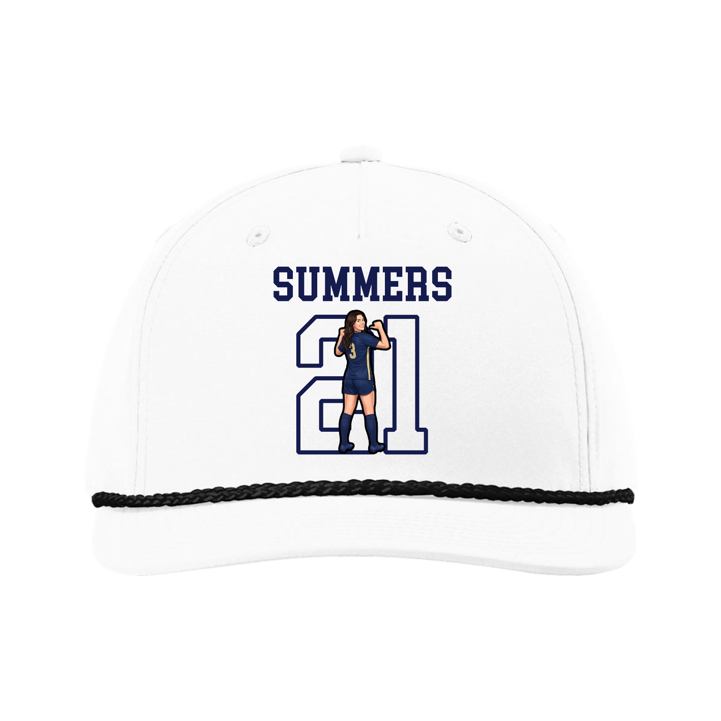 Five-Panel Classic Rope Cap — Shirsey in White