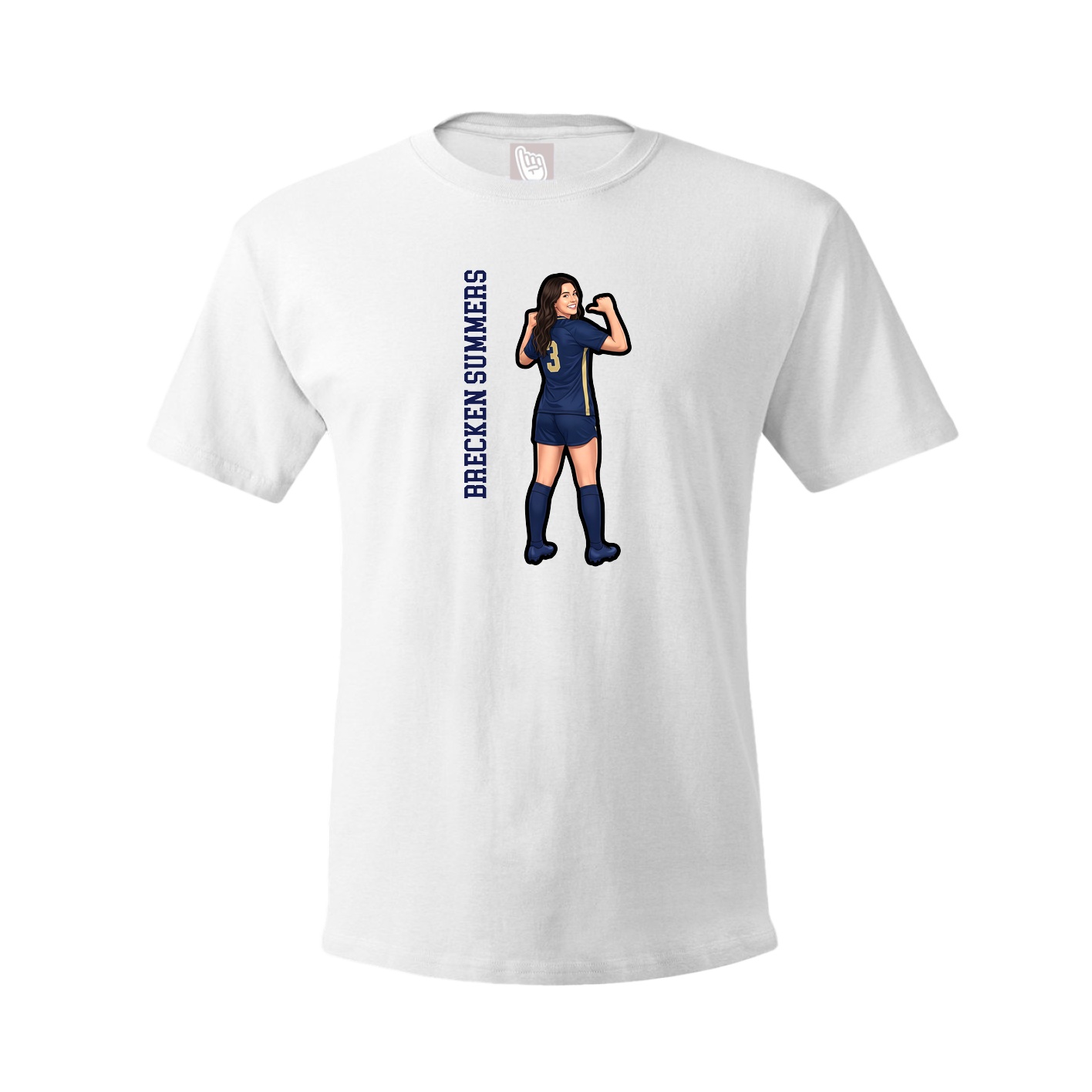 Youth Tee — Name Vertical in White