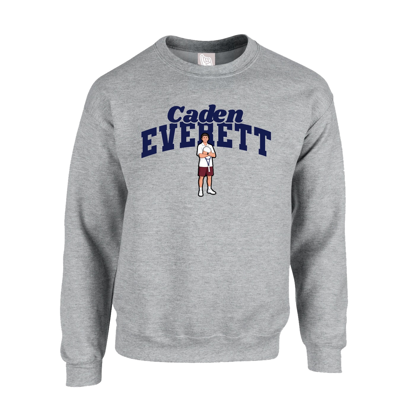 Fleece Crew — Signature Arch in Grey