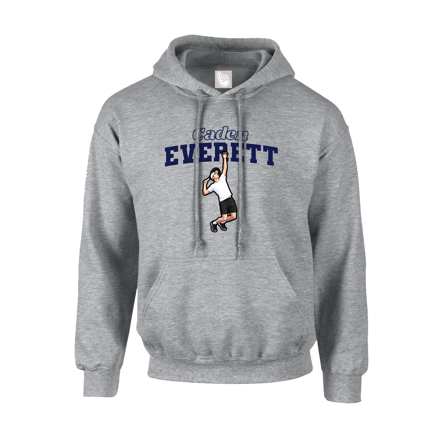 Youth Hoodie — Name Arch in Grey