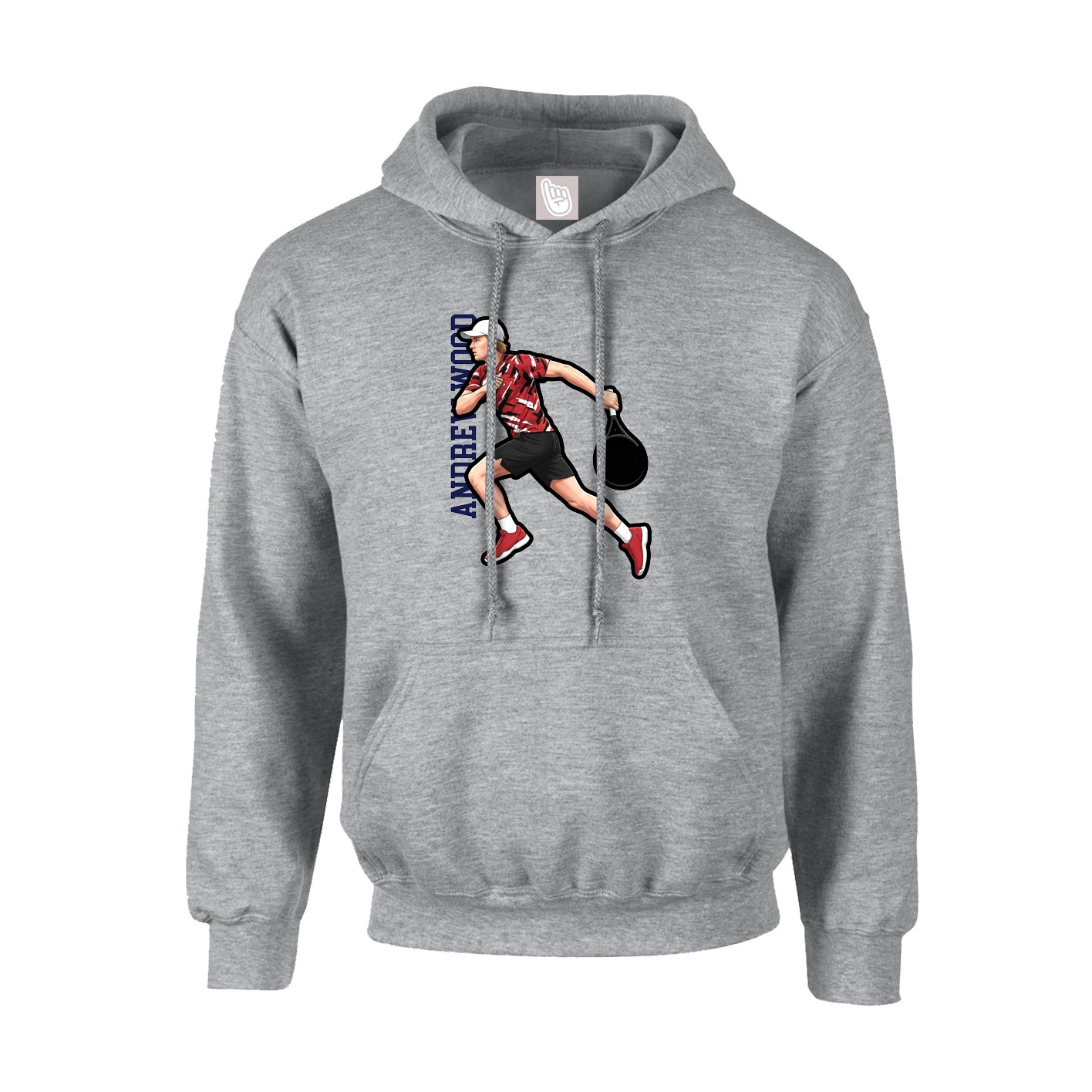 Hoodie — Name Vertical in Grey