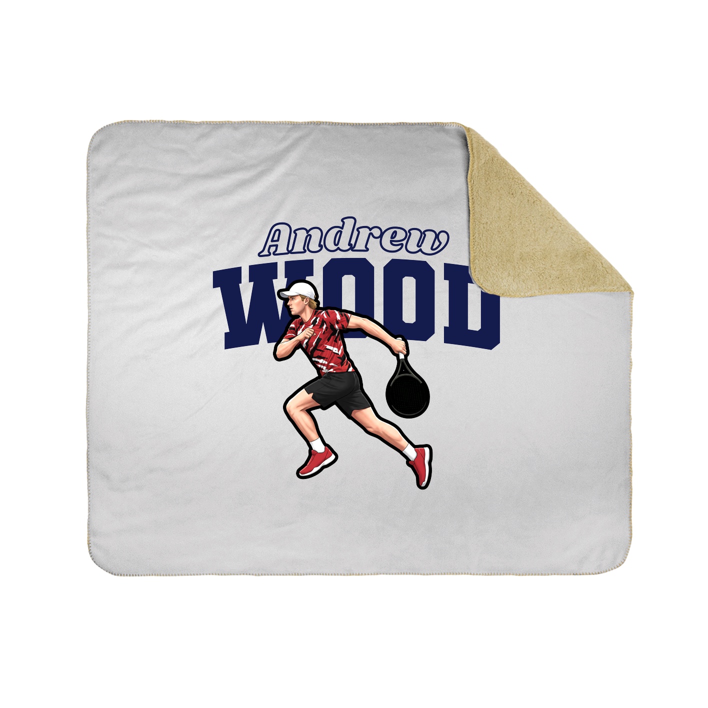 Throw Blanket — Name Arch in White