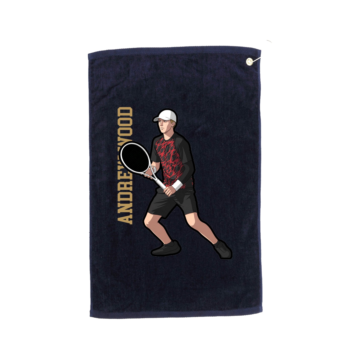 Golf Towel — Name Vertical in Navy