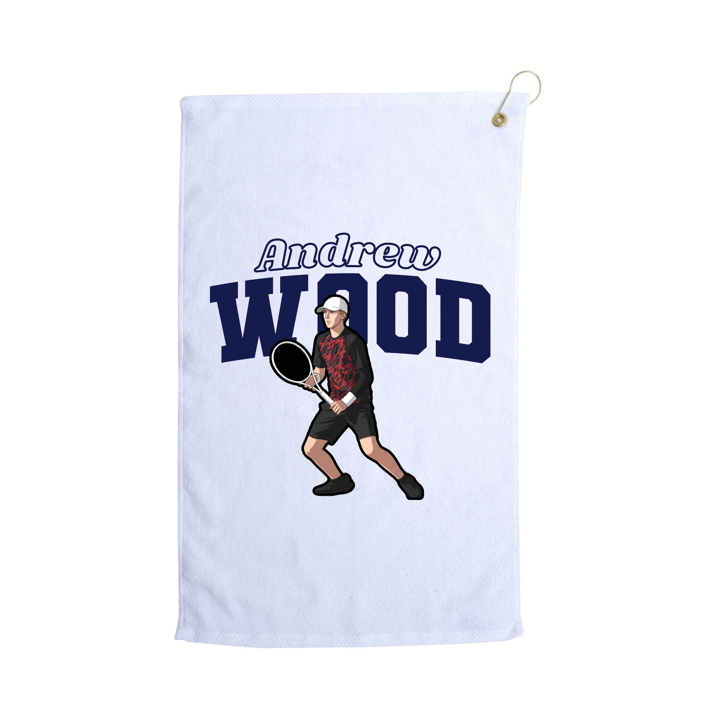 Golf Towel — Name Arch in White