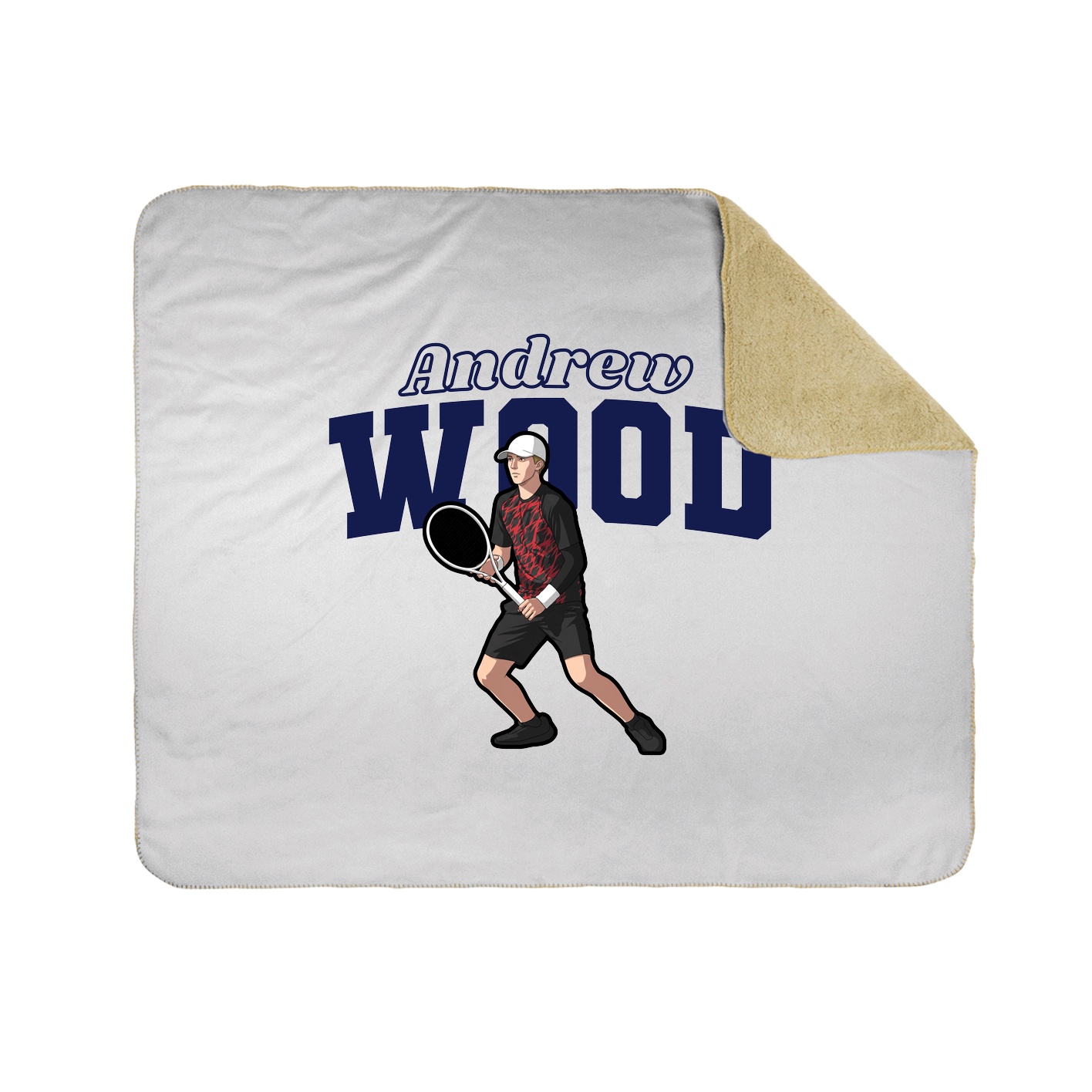 Throw Blanket — Name Arch in White