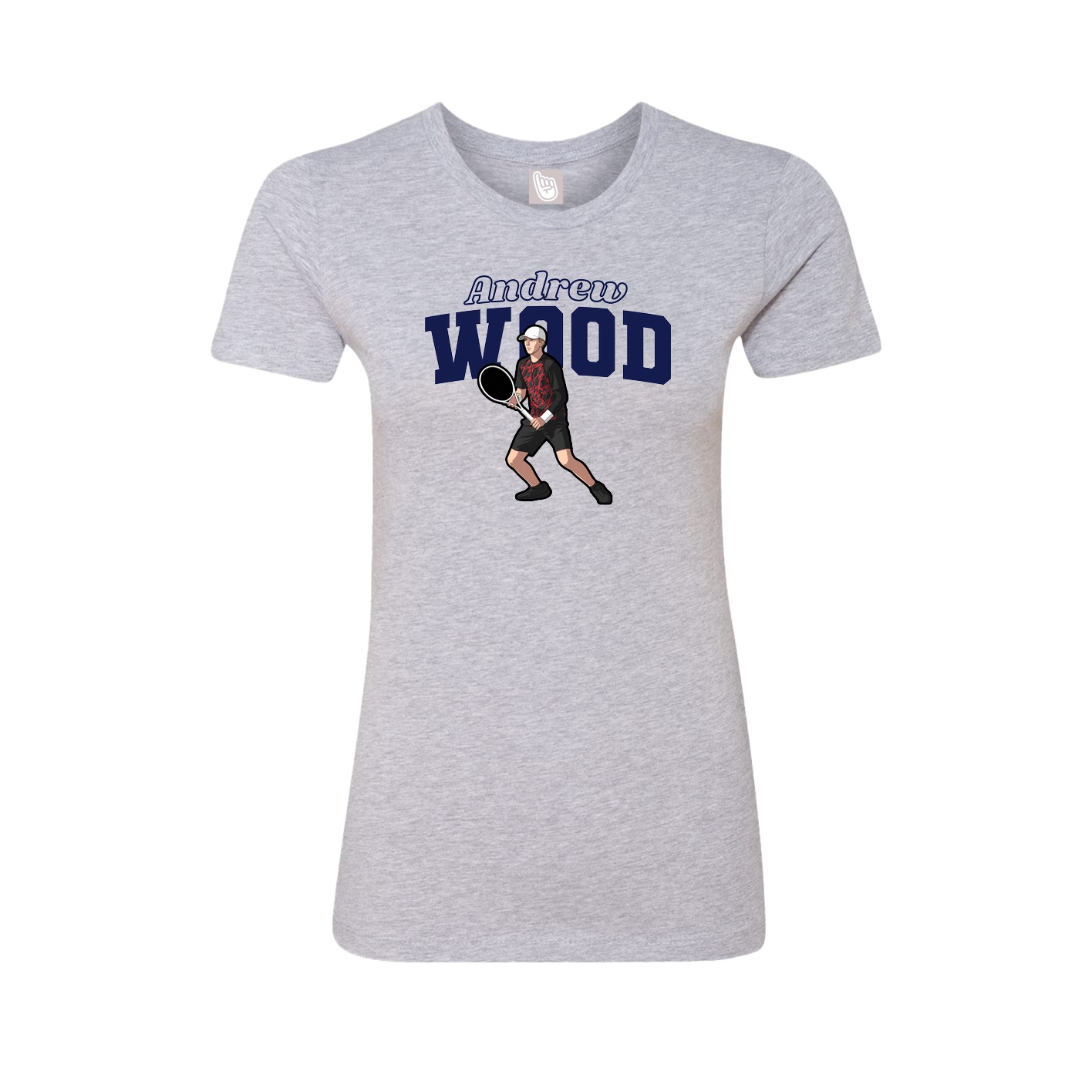 Fitted Women's Tee — Name Arch in Grey