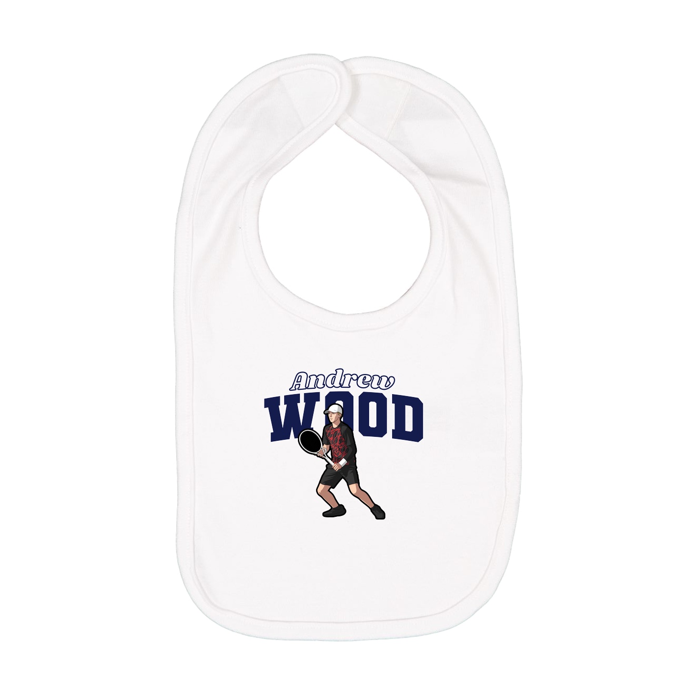 Infant Bib — Name Arch in White