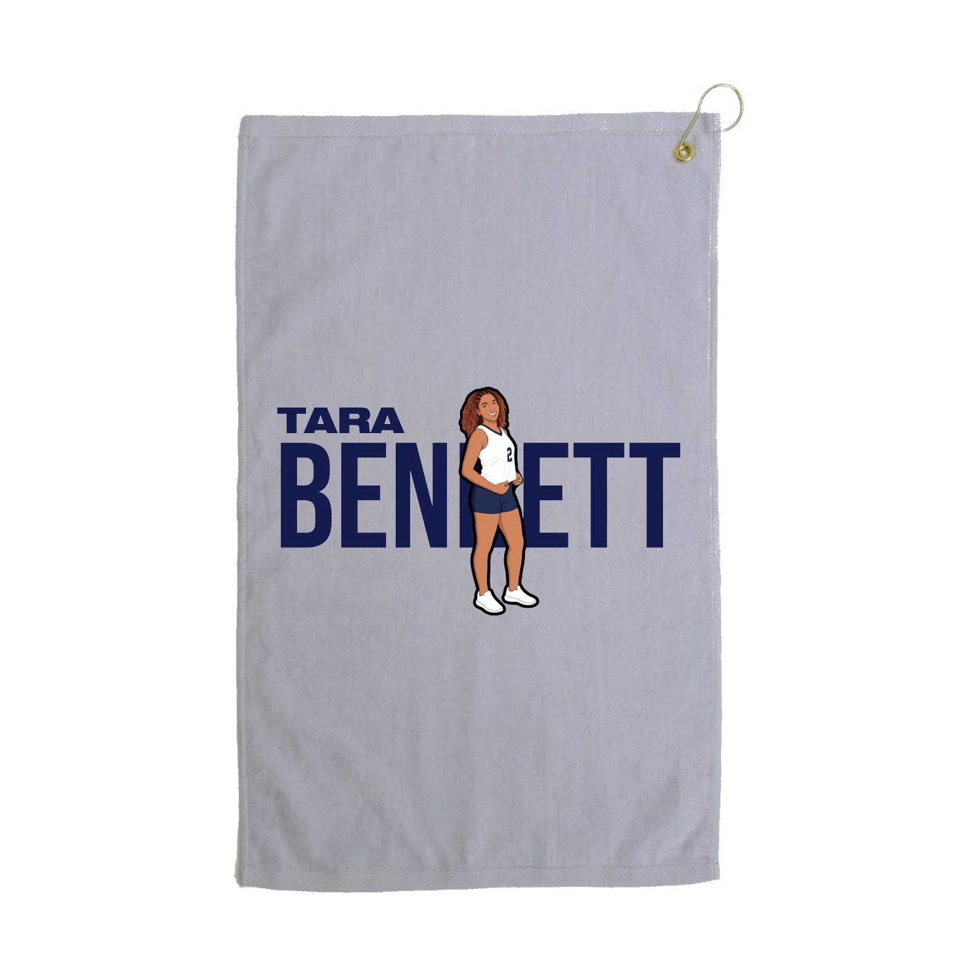Golf Towel — Player Name in Grey