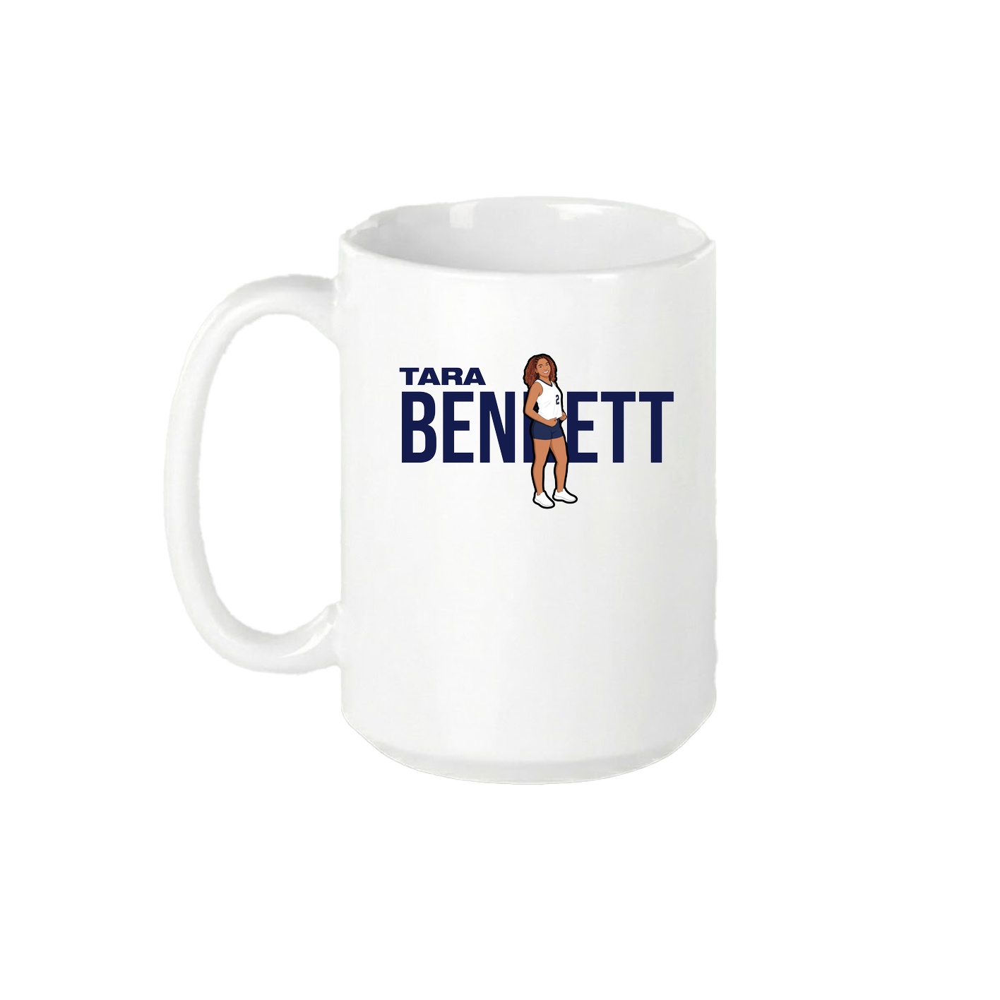 15oz Coffee Mug — Player Name in White