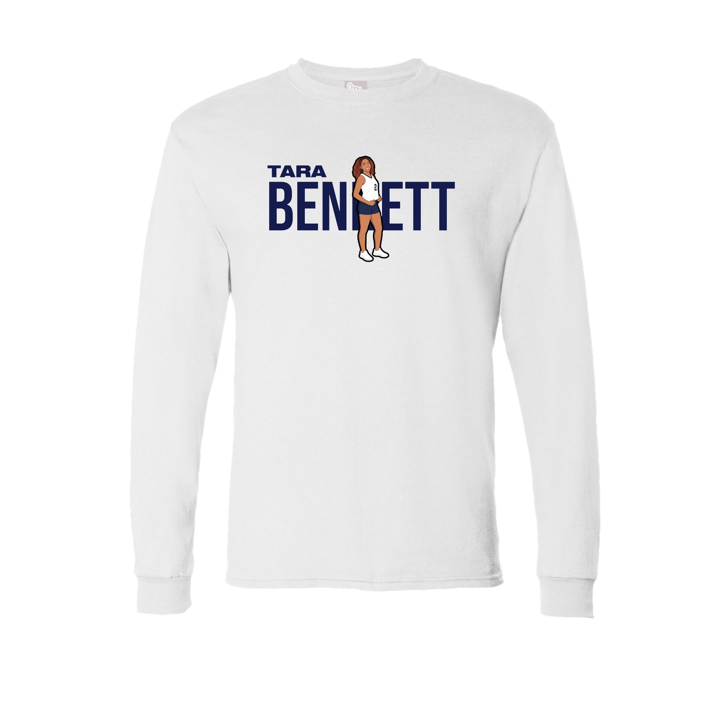 Long Sleeve Tee — Player Name in White