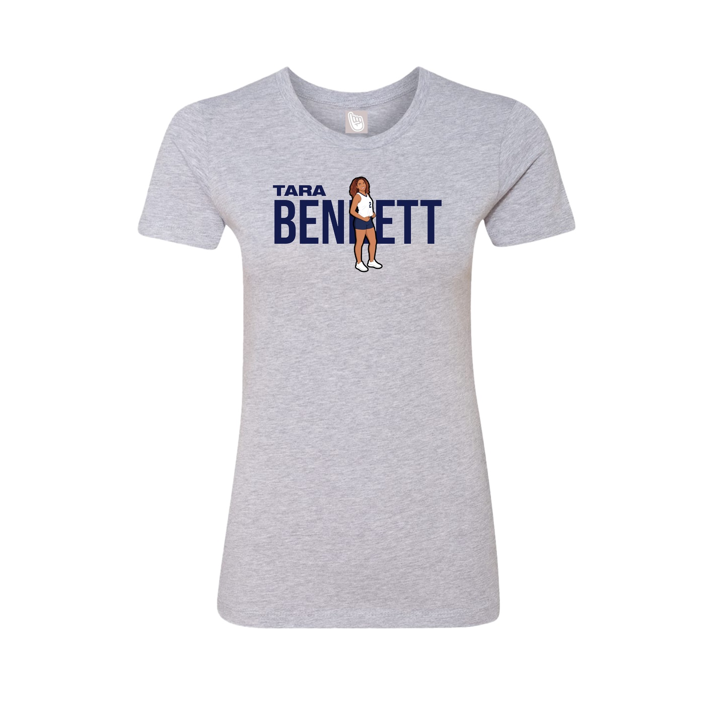 Fitted Women's Tee — Player Name in Grey