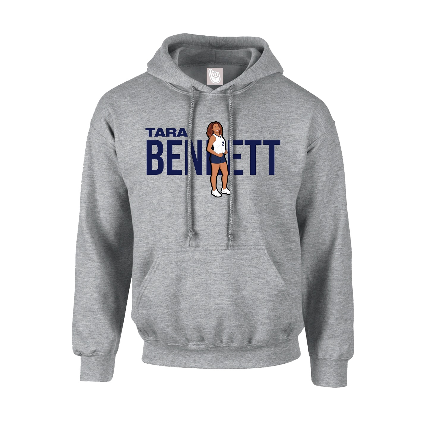 Hoodie — Player Name in Grey