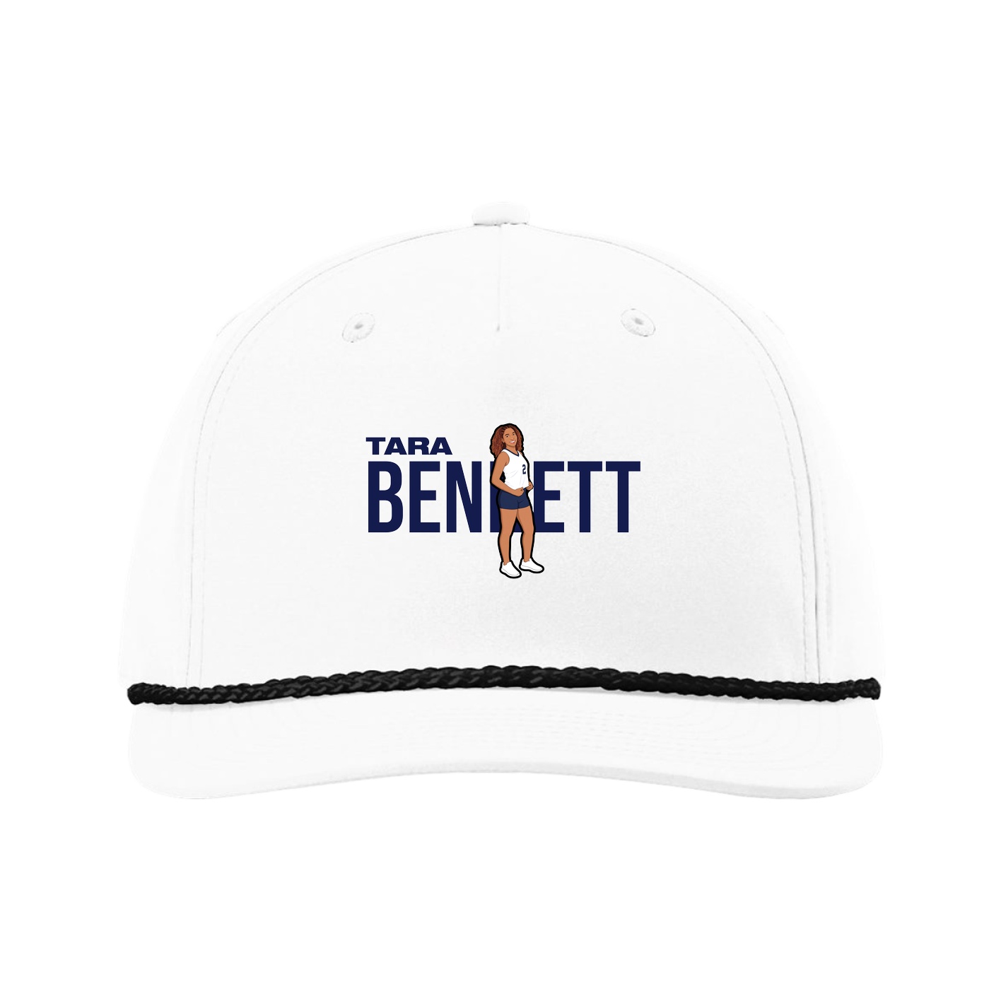 Five-Panel Classic Rope Cap — Player Name in White