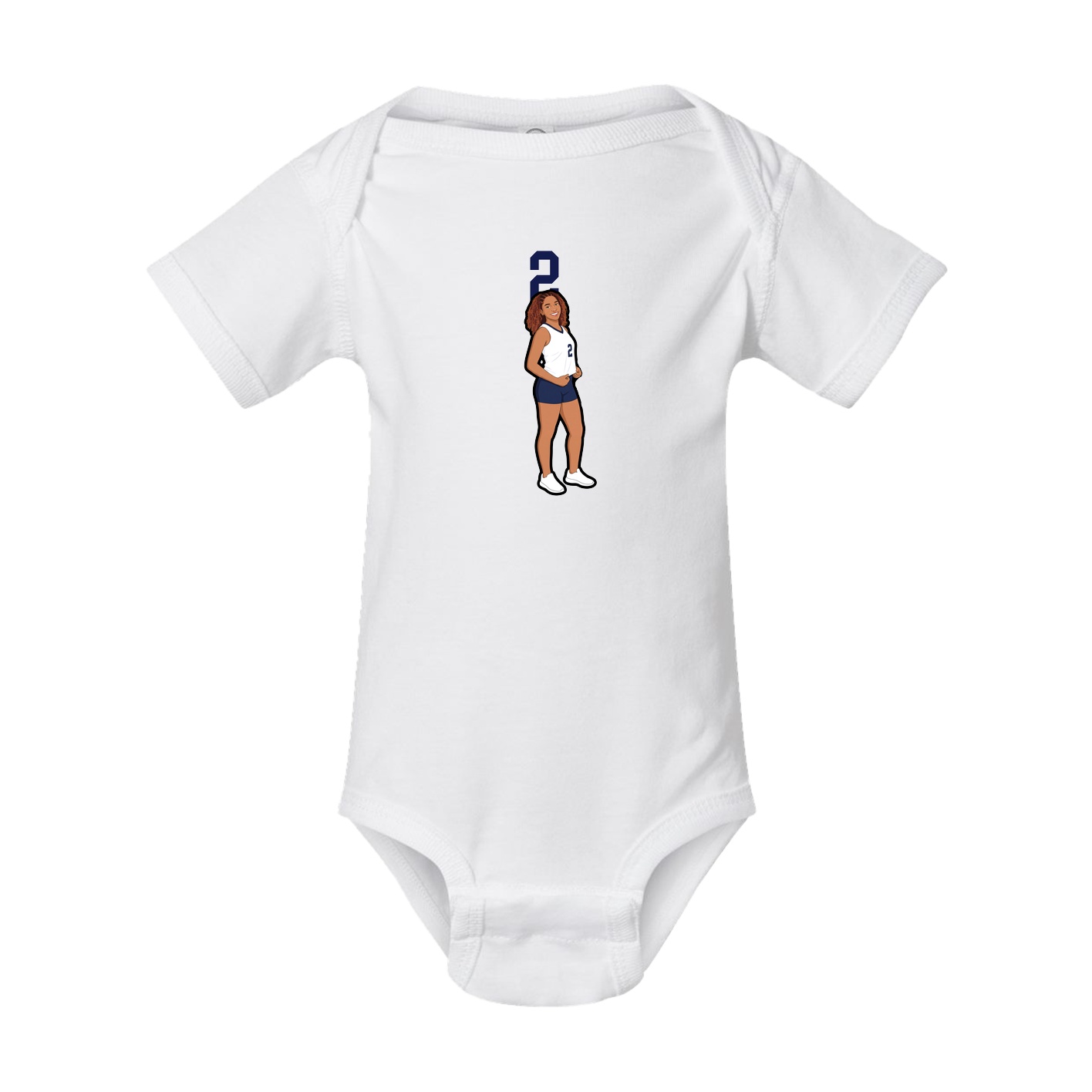 Baby Onesie — Number Top in White