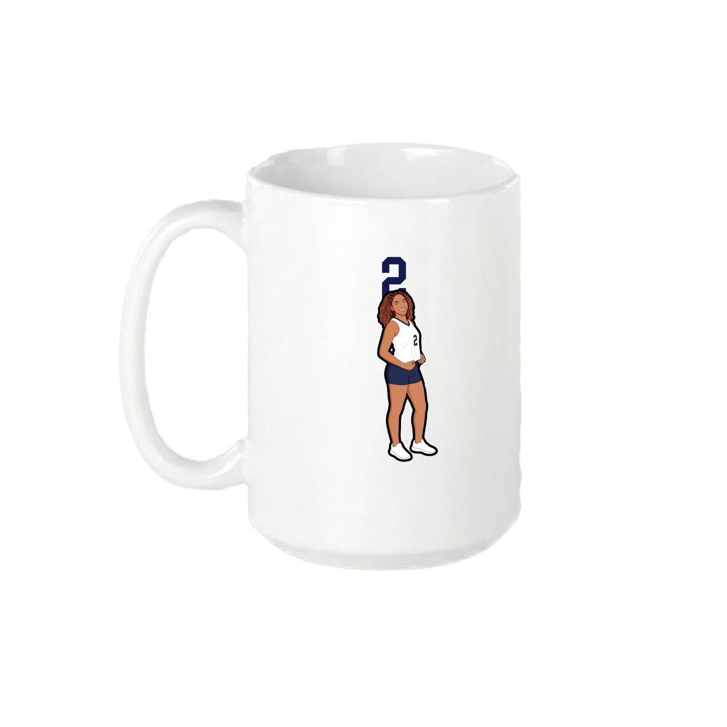 15oz Coffee Mug — Number Top in White