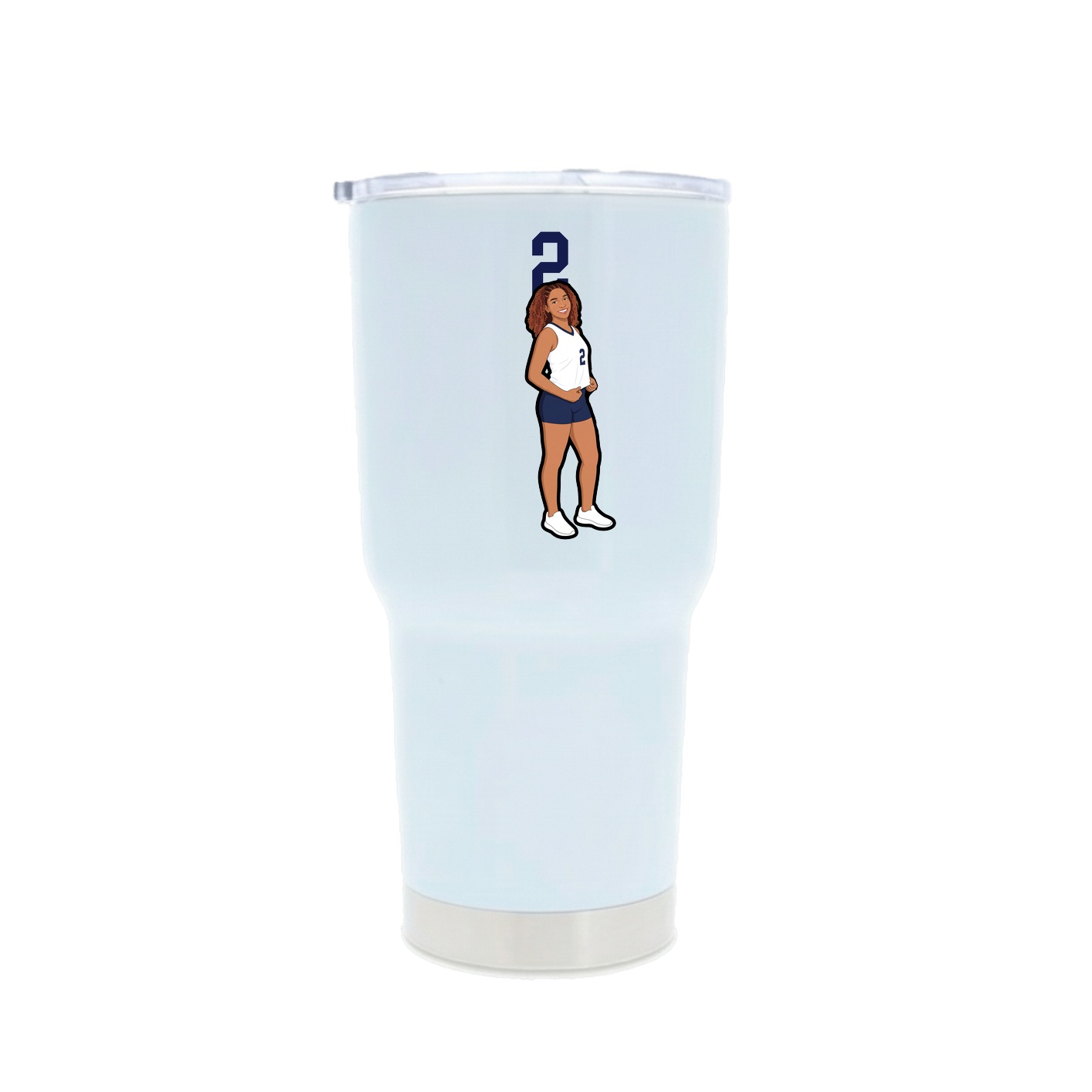 30oz Stainless Steel Tumbler — Number Top in White