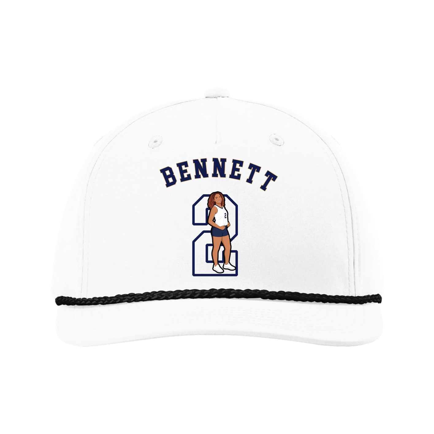 Five-Panel Classic Rope Cap — Shirsey Arch in White