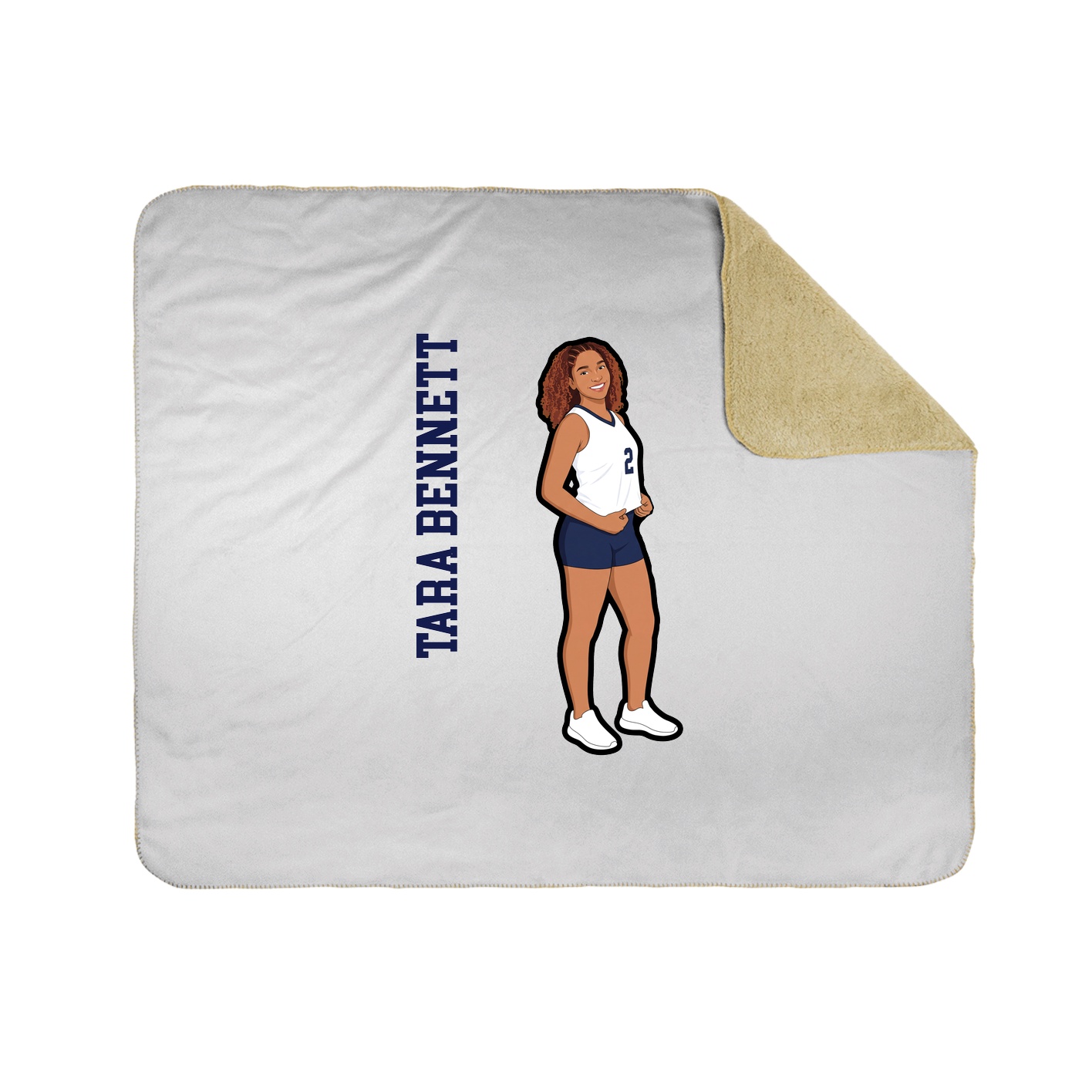 Throw Blanket — Name Vertical in White