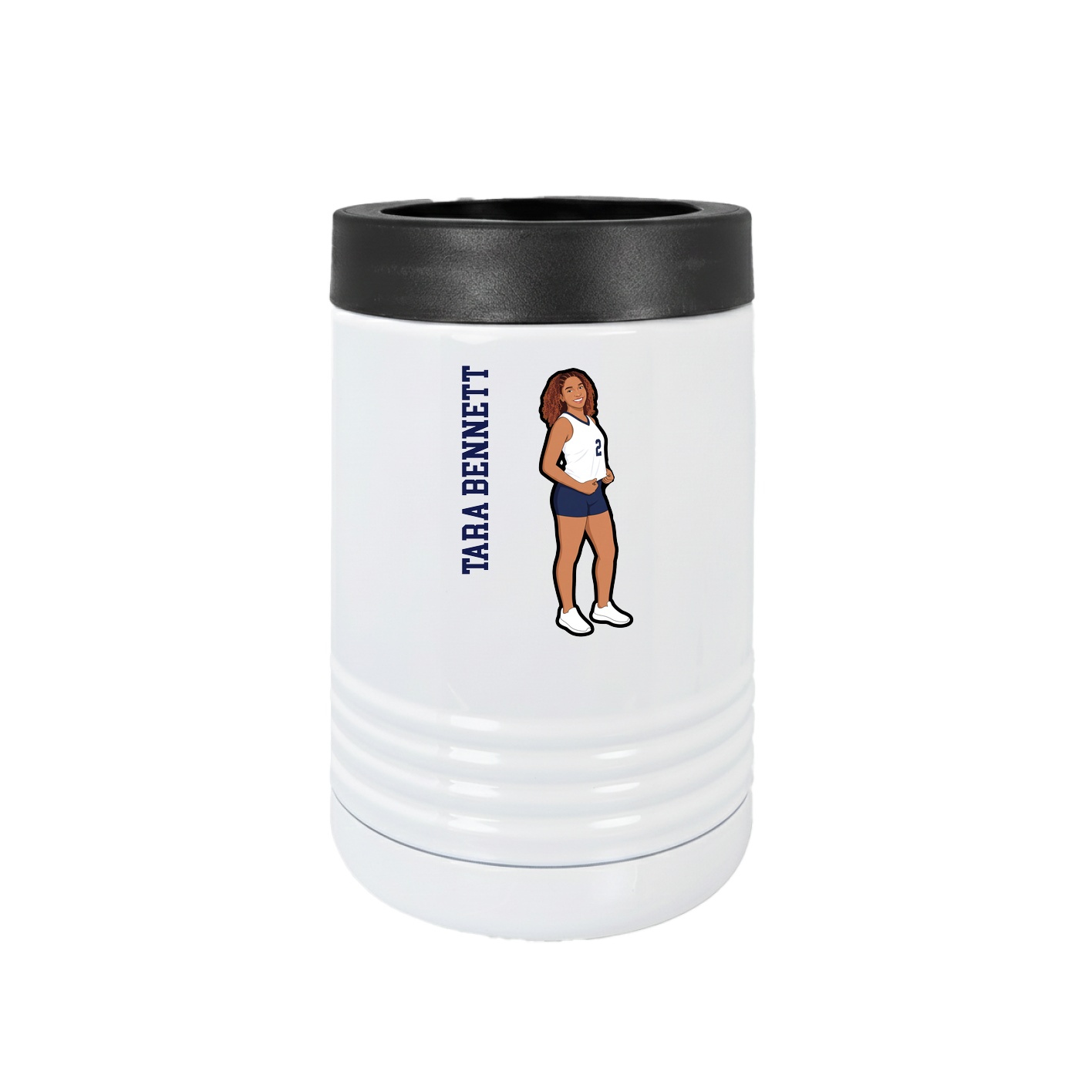 Beverage Holder — Name Vertical in White