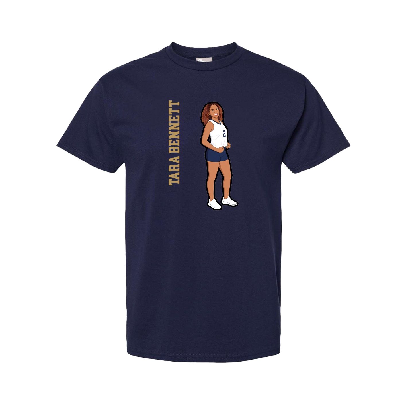 Youth Tee — Name Vertical in Navy