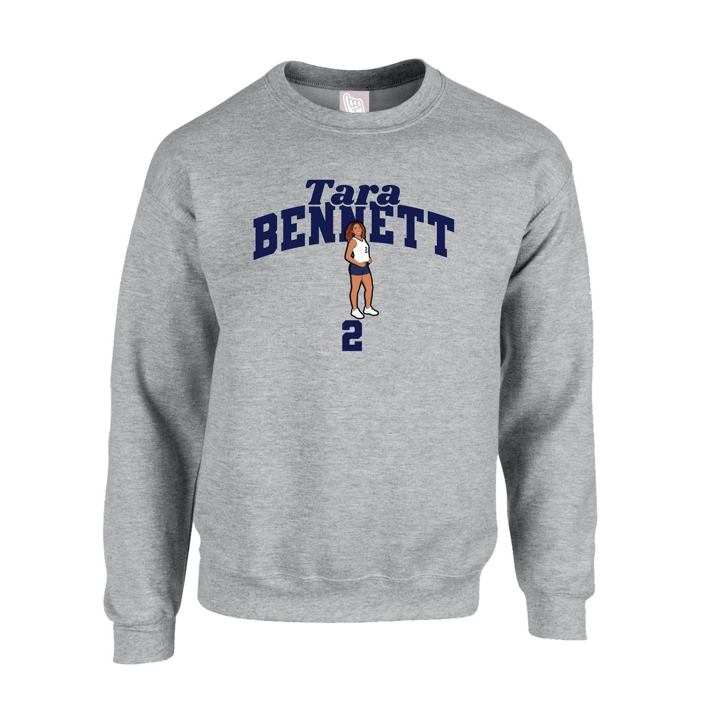 Fleece Crew — Signature Arch in Grey