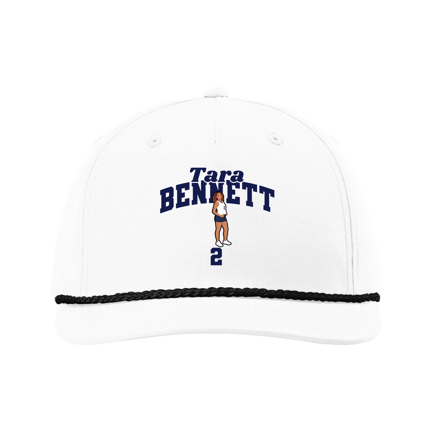 Five-Panel Classic Rope Cap — Signature Arch in White