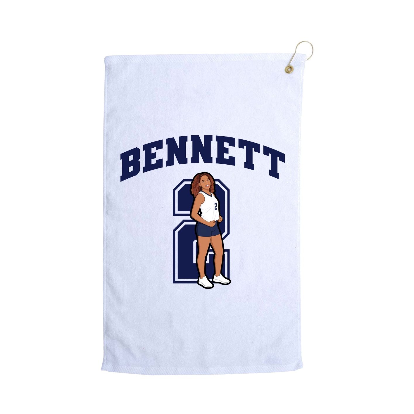 Golf Towel — Number in White