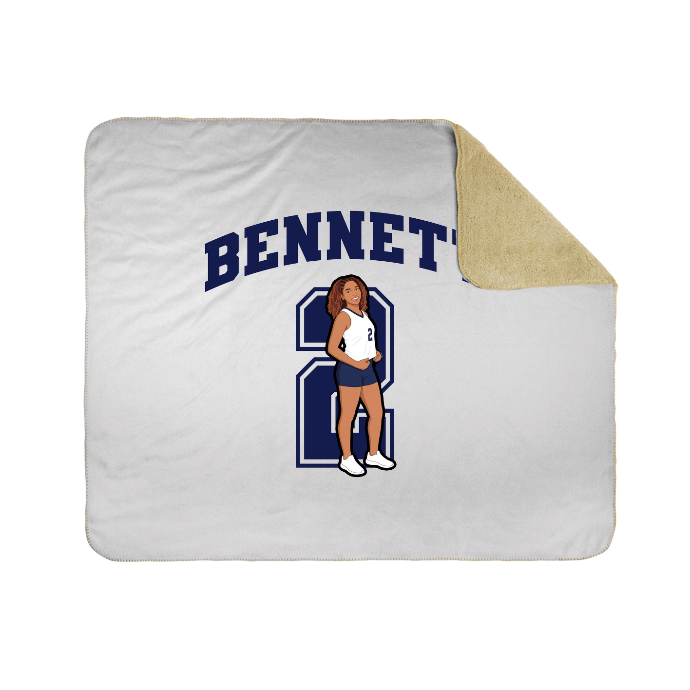 Throw Blanket — Number in White