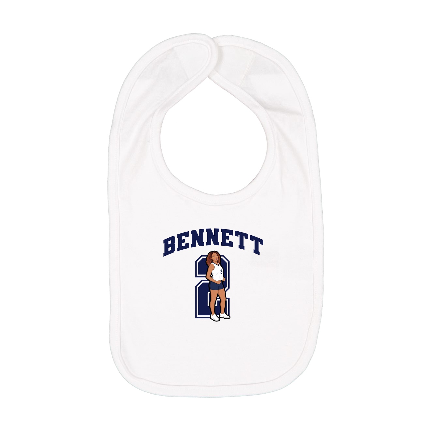 Infant Bib — Number in White