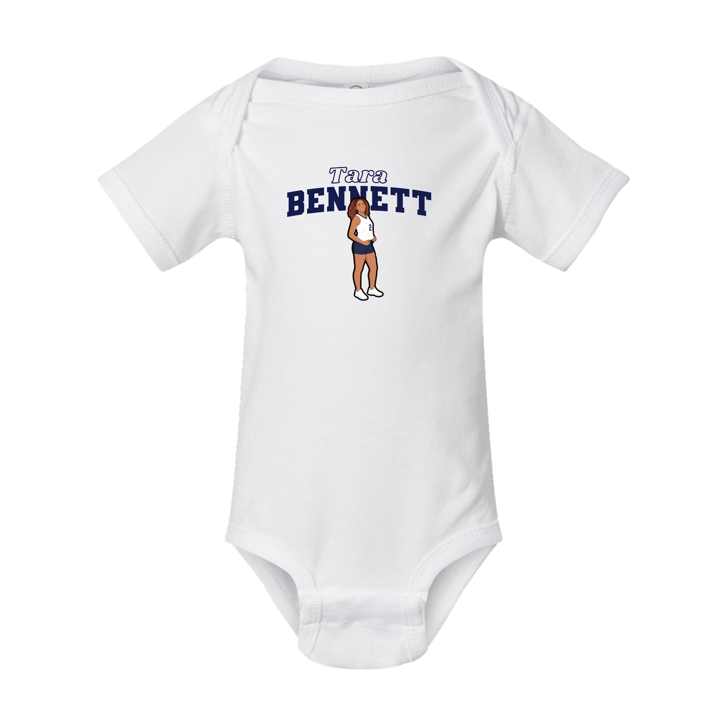 Baby Onesie — Name Arch in White