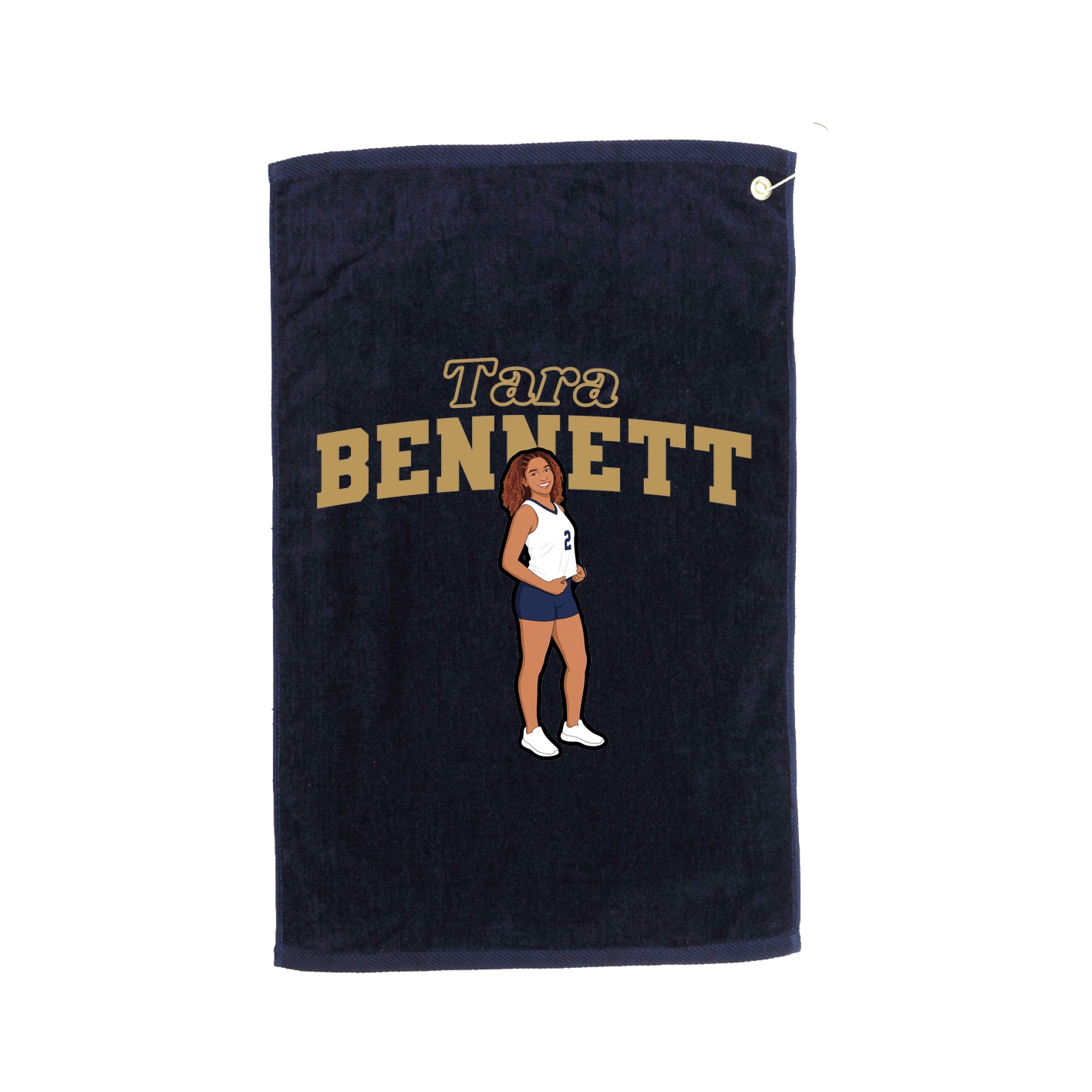 Golf Towel — Name Arch in Navy