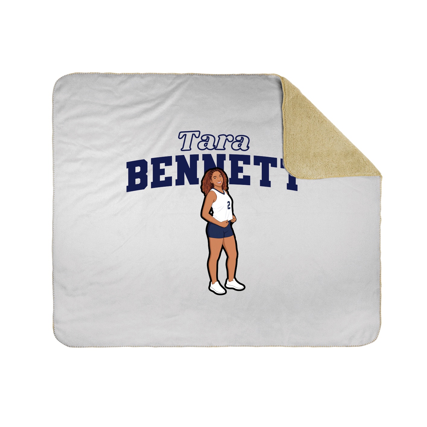 Throw Blanket — Name Arch in White