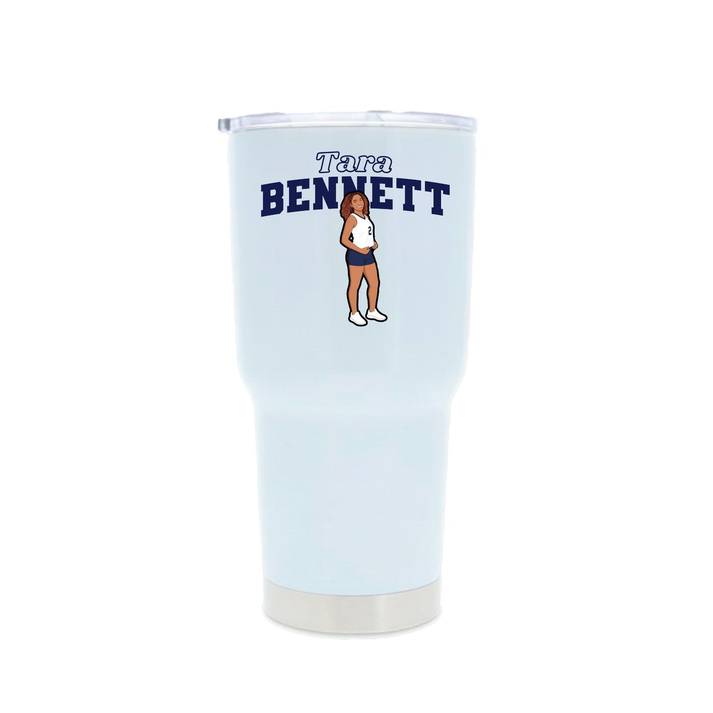 30oz Stainless Steel Tumbler — Name Arch in White