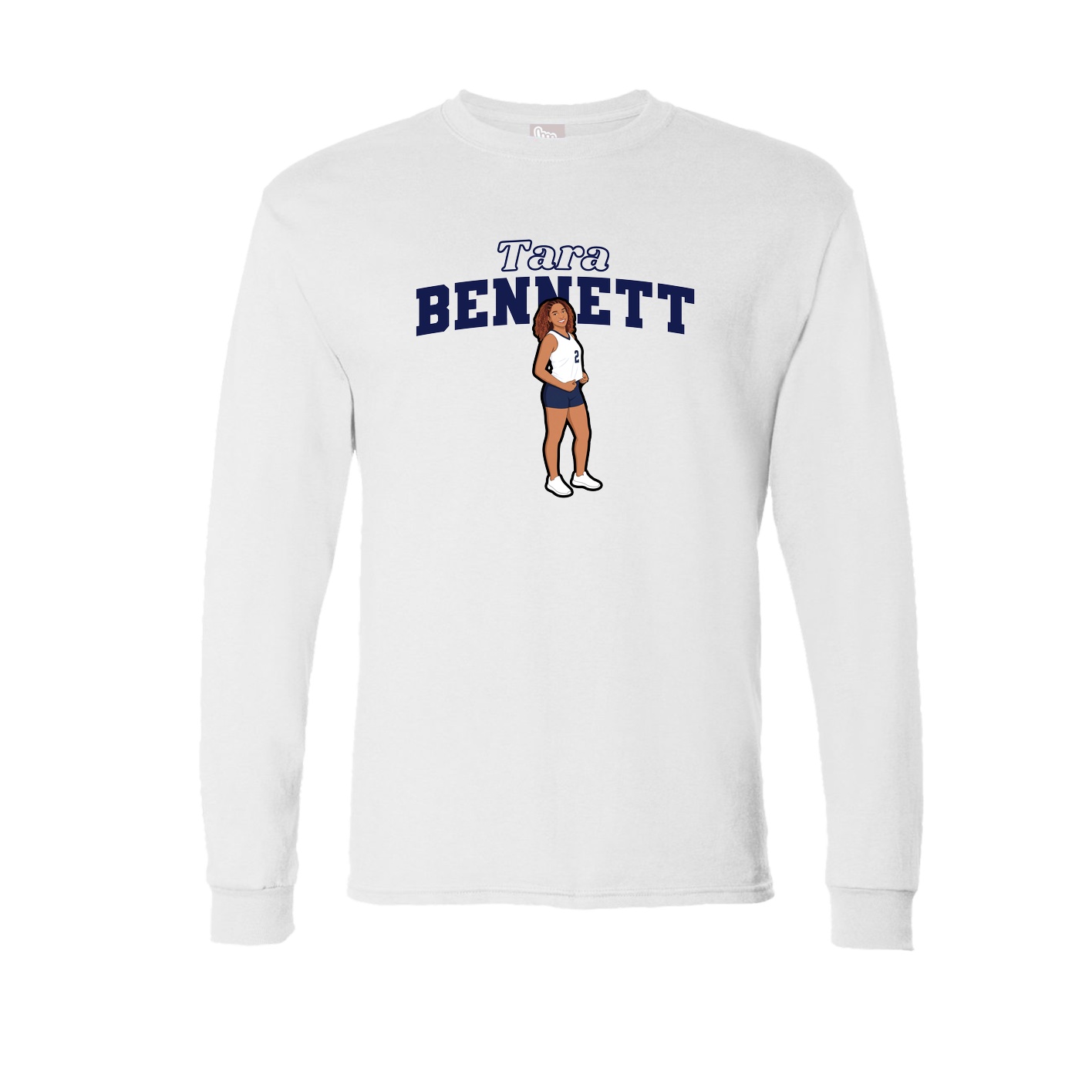 Long Sleeve Tee — Name Arch in White