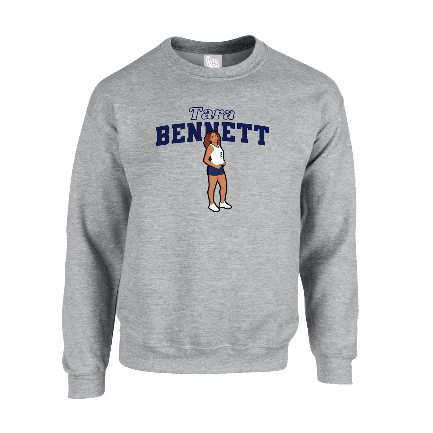 Fleece Crew — Name Arch in Grey