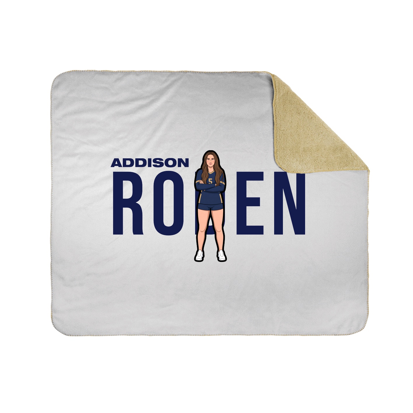 Throw Blanket — Player Name in White