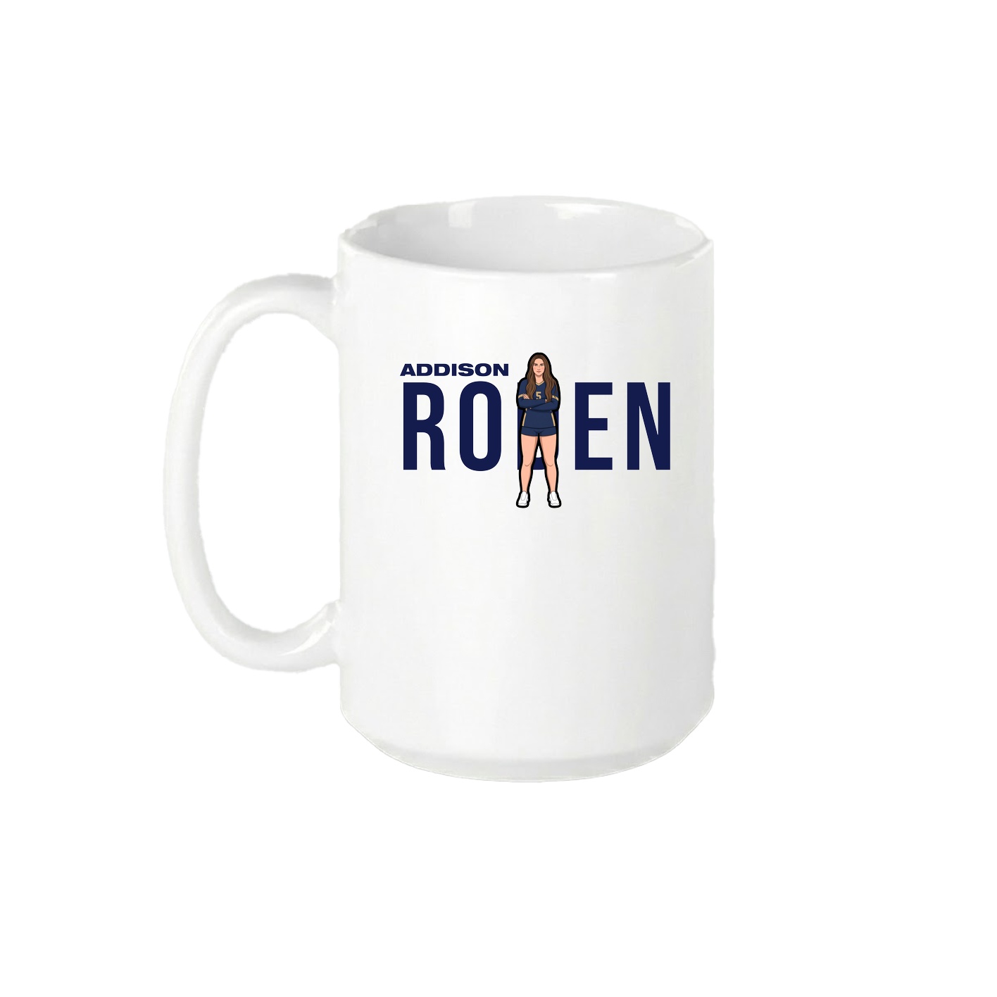 15oz Coffee Mug — Player Name in White