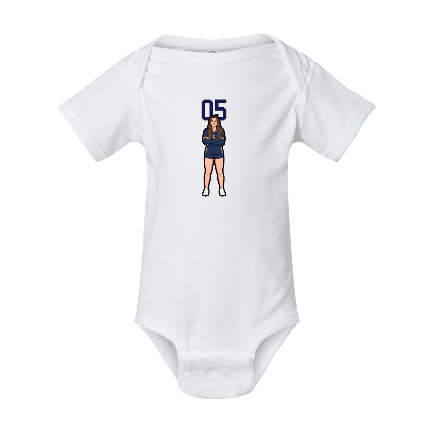 Baby Onesie — Number Top in White