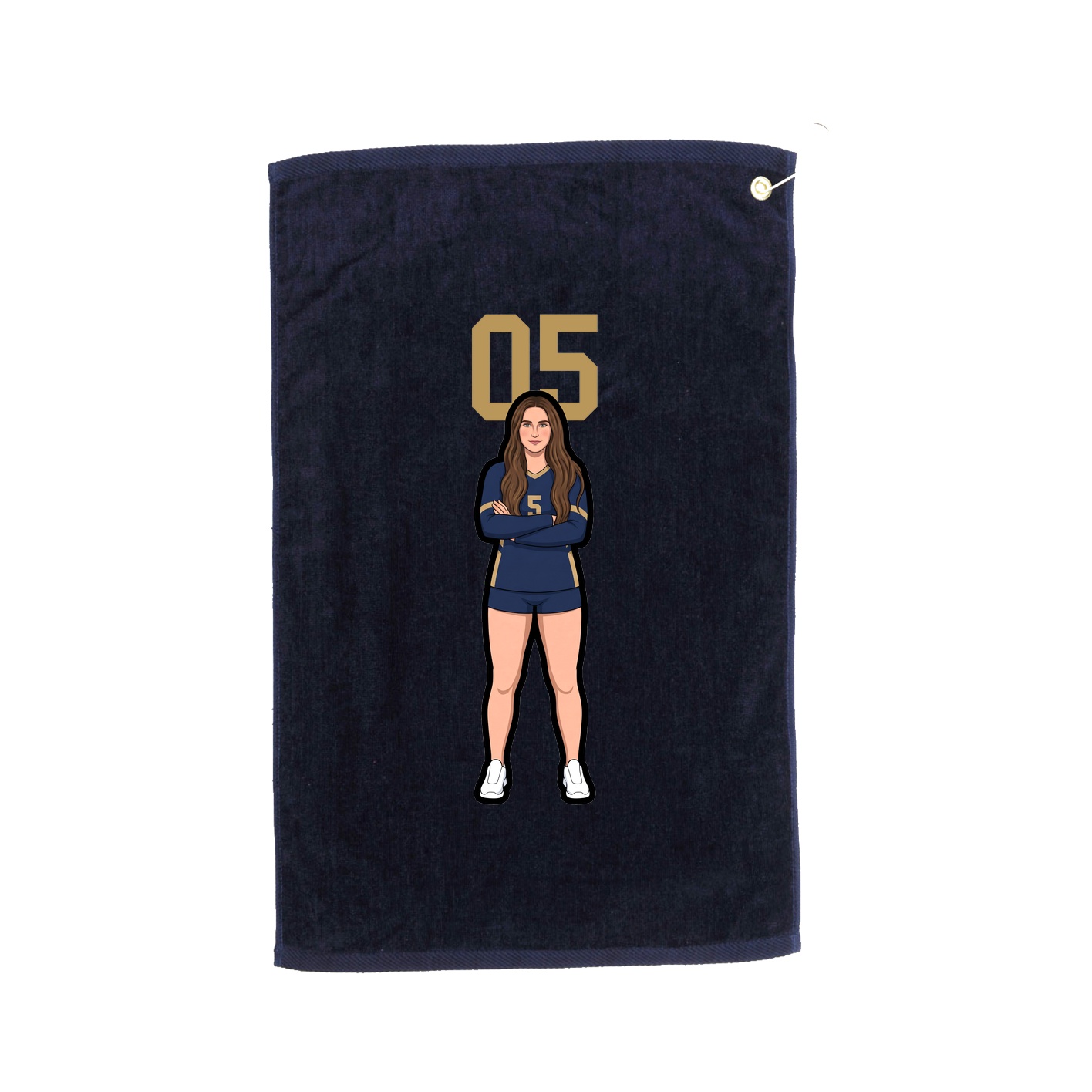 Golf Towel — Number Top in Navy