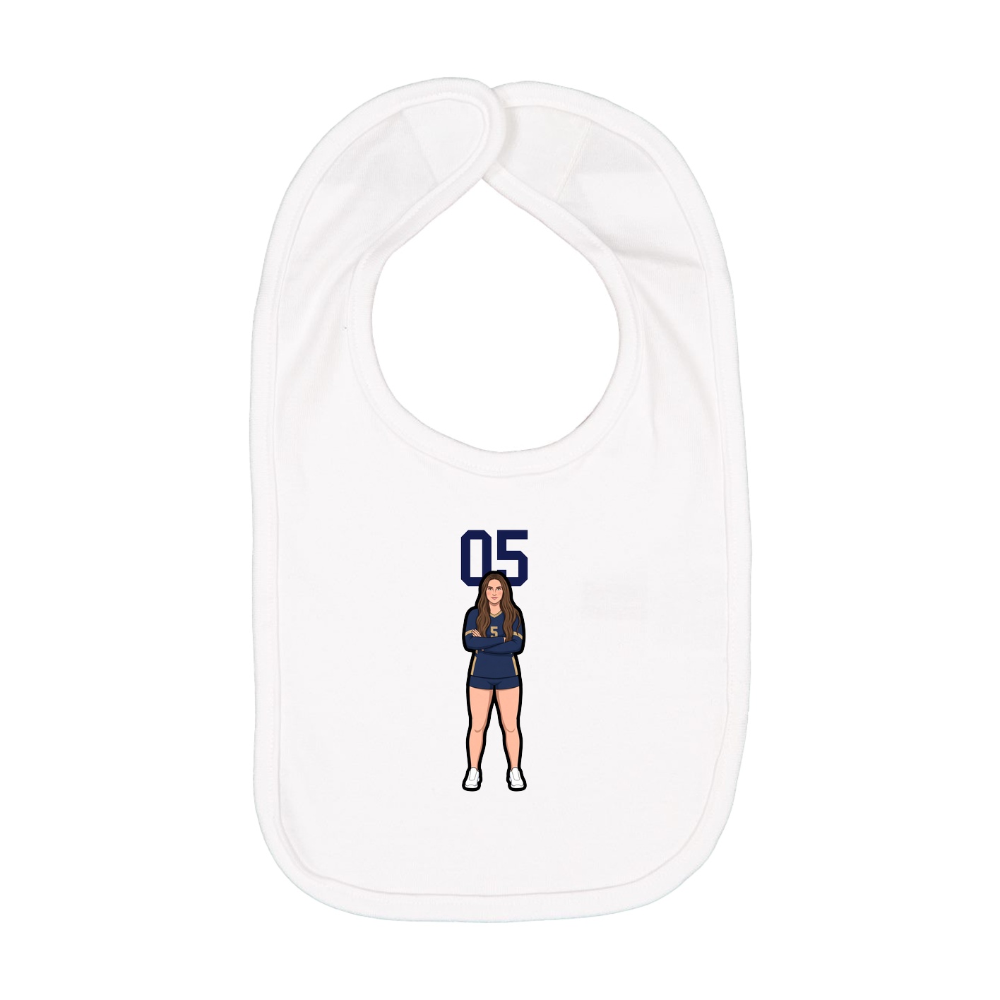 Infant Bib — Number Top in White
