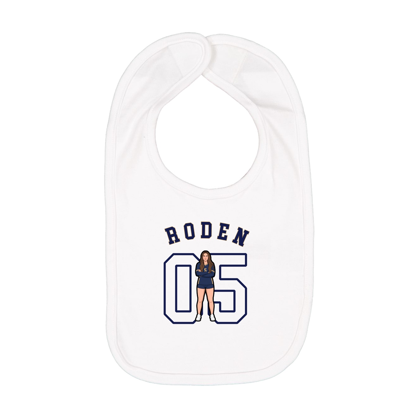Infant Bib — Shirsey Arch in White