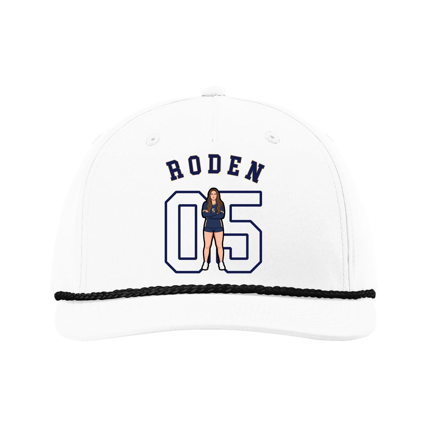 Five-Panel Classic Rope Cap — Shirsey Arch in White