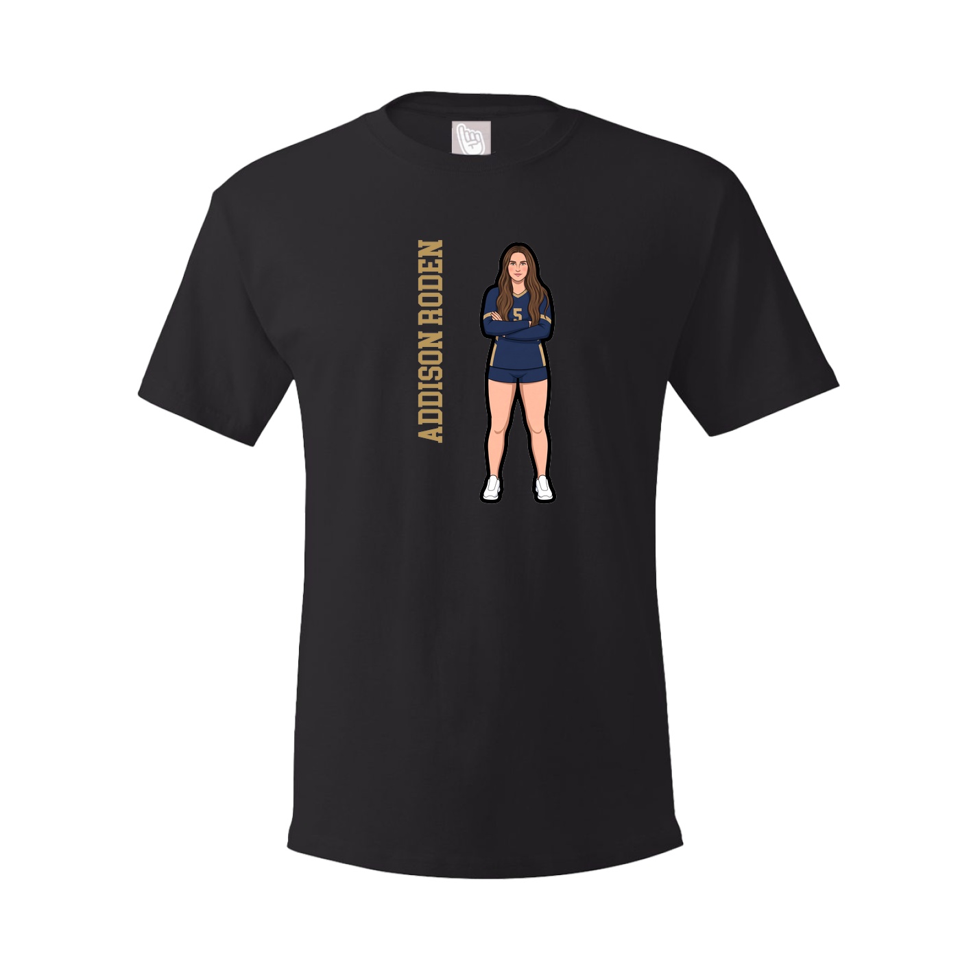 Youth Tee — Name Vertical in Black