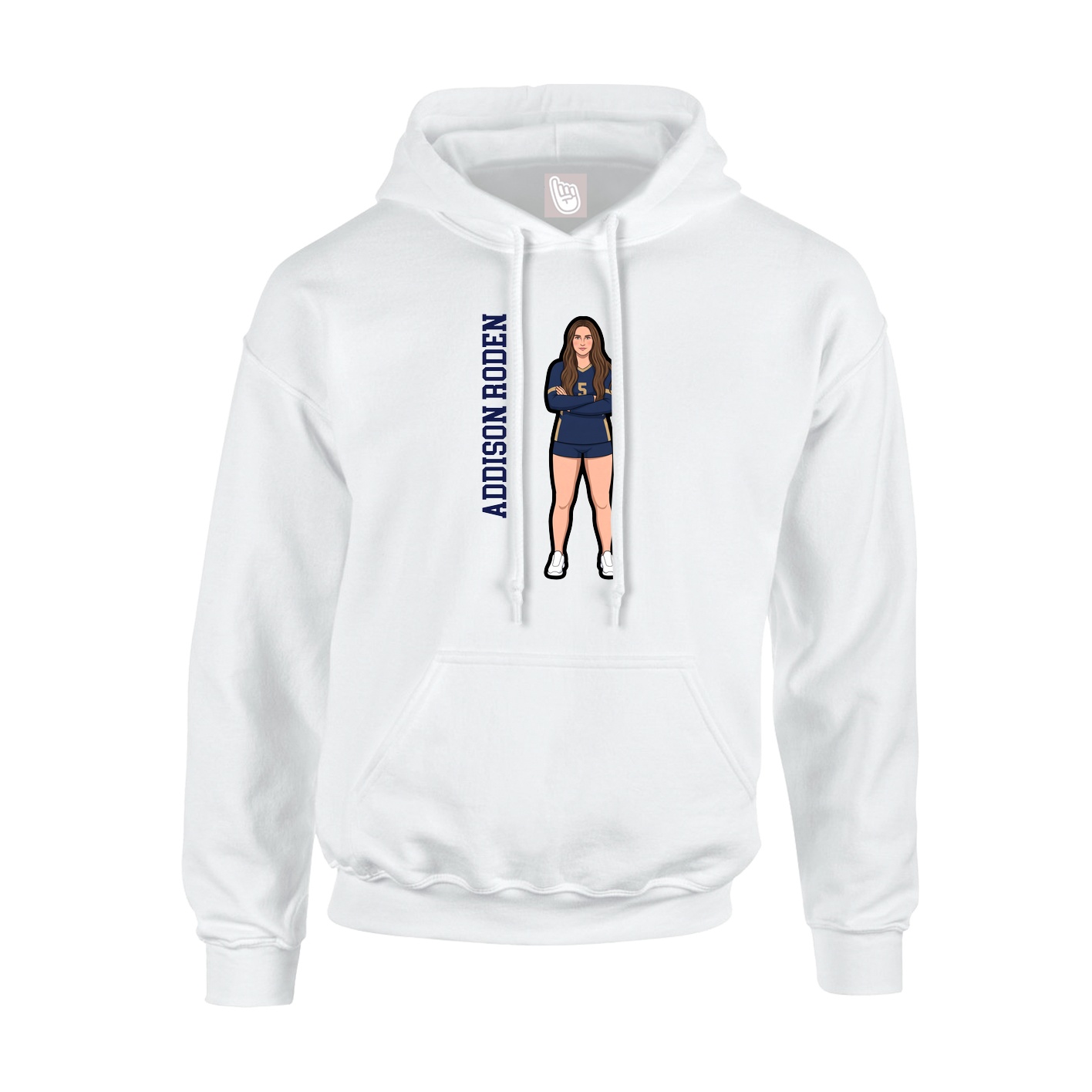 Youth Hoodie — Name Vertical in White
