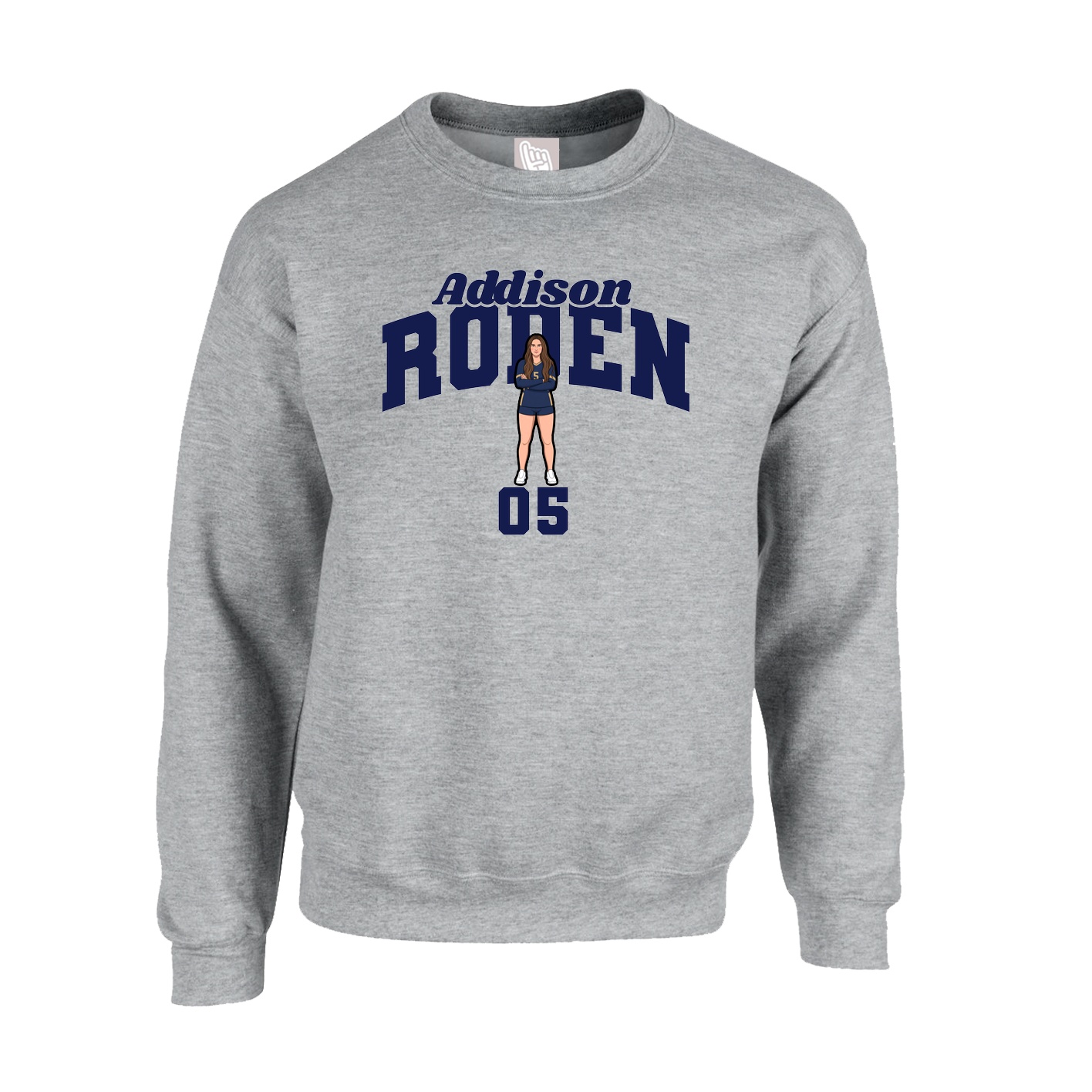 Fleece Crew — Signature Arch in Grey