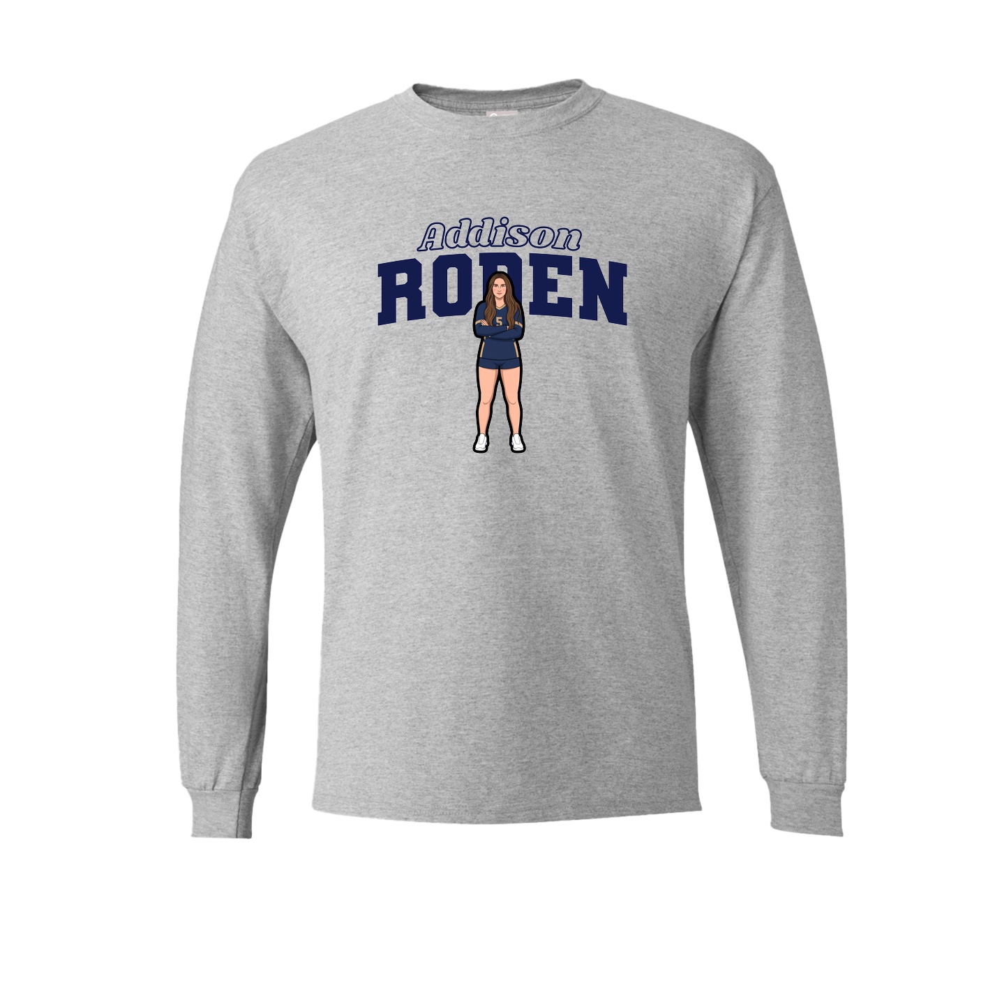 Long Sleeve Tee — Name Arch in Grey