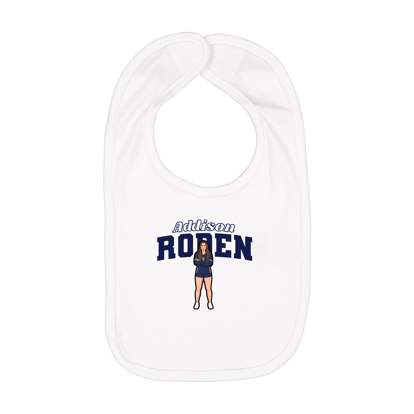 Infant Bib — Name Arch in White
