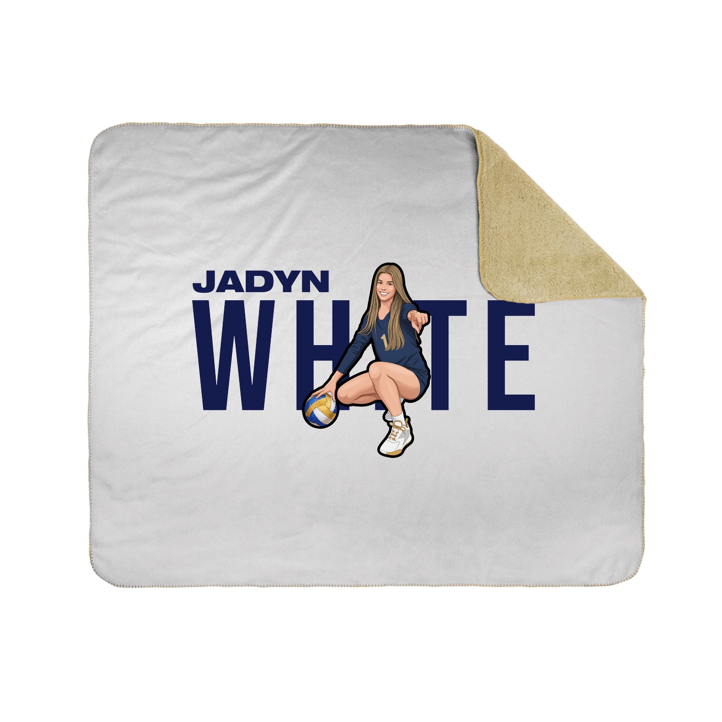 Throw Blanket — Player Name in White