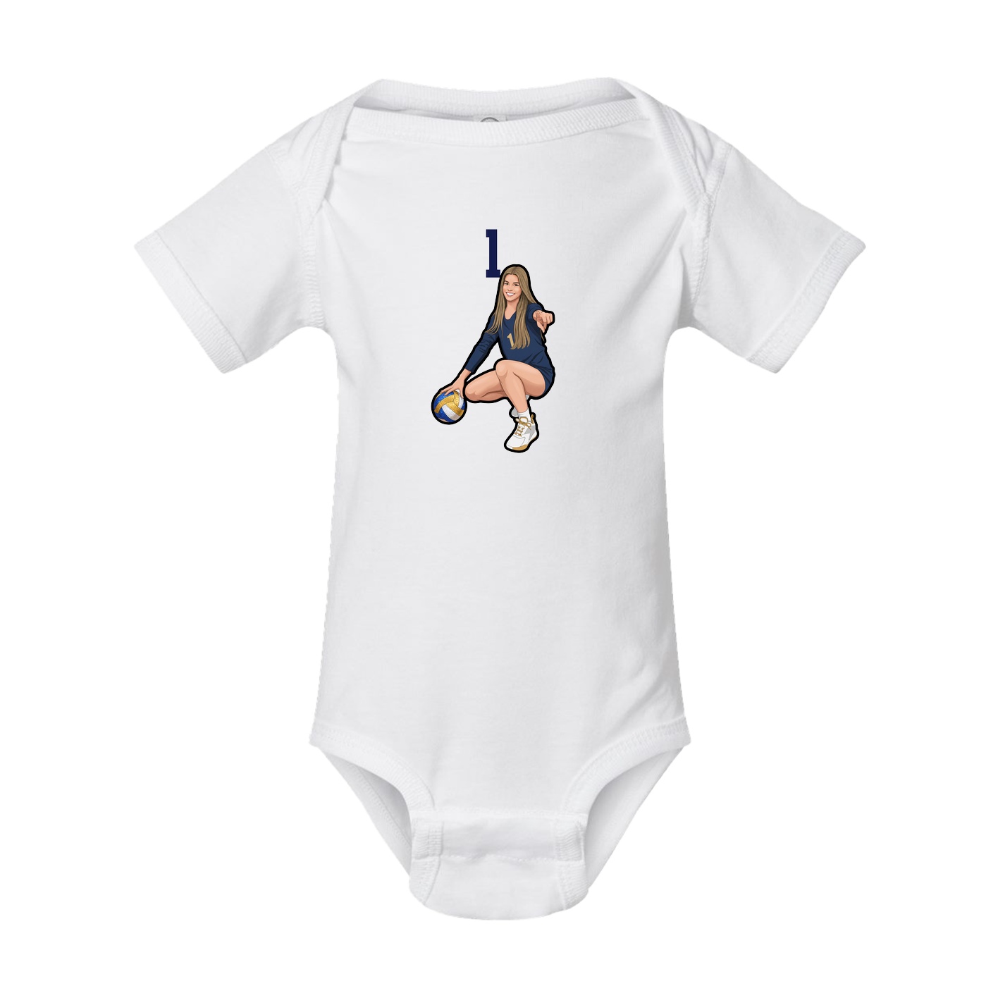Baby Onesie — Number Top in White